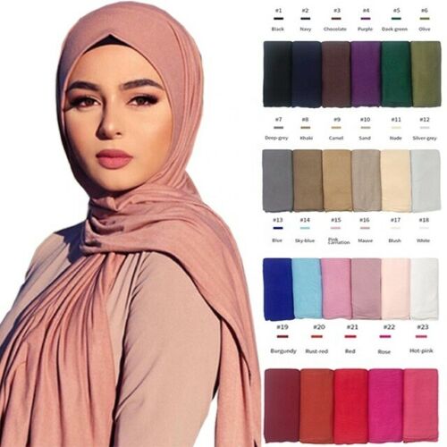 New Ladies Jersey Hijab Head Scarf for Women Fashion Premium Soft Scarf Pack of 12 Unit Price £1.50