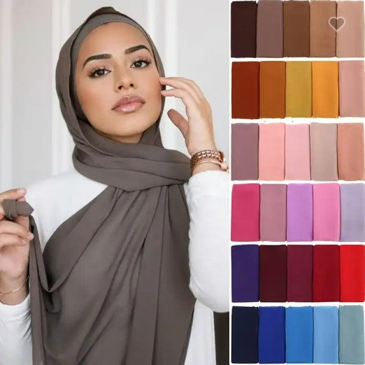 New Women Plain Chiffon Scarf pack of 12 Unti Price £1.50